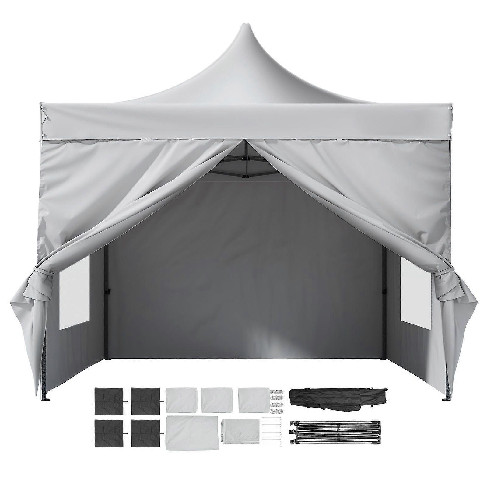 10x10 FT Pop up baldachin levehető oldalfalakkal, azonnali előtetőkkel, hordozható pavilonnal és kerekes táskával