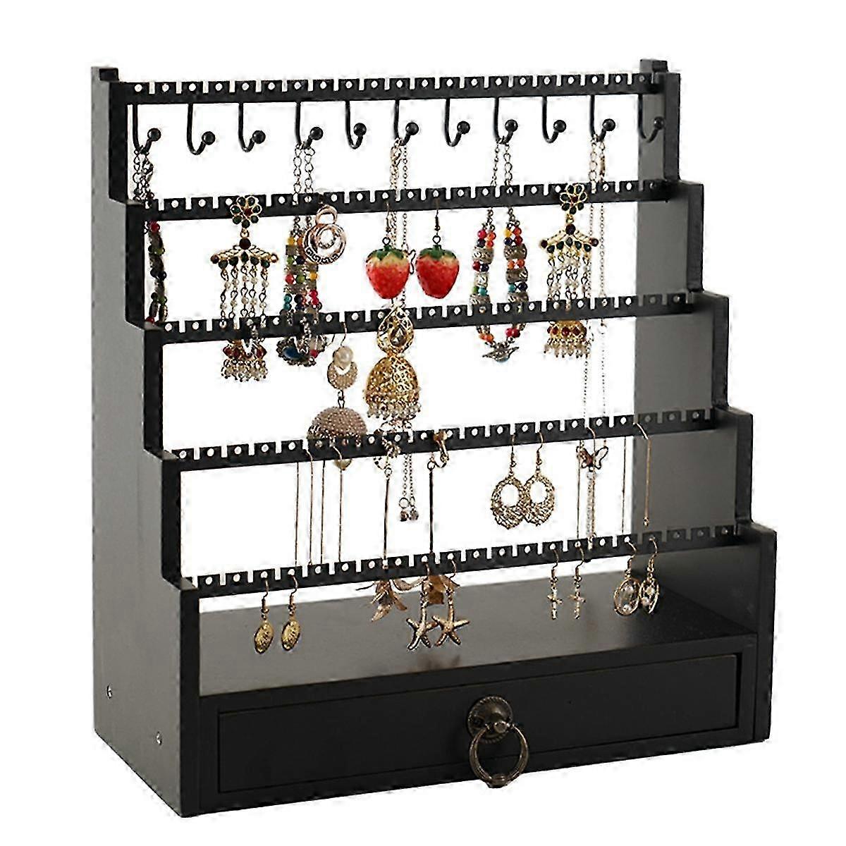 5-Layer Stepped Jewelry Rack Display Stand for Earrings Necklaces Rings Desktop Storage