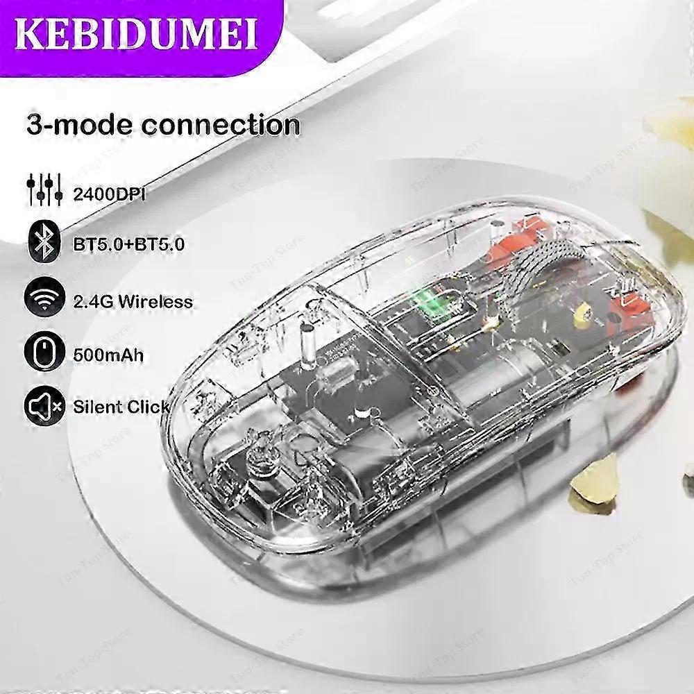Double souris sans fil Bluetooth 5.0 2400DPI Souris silencieuse rechargeable pour ordinateur portable, tablette