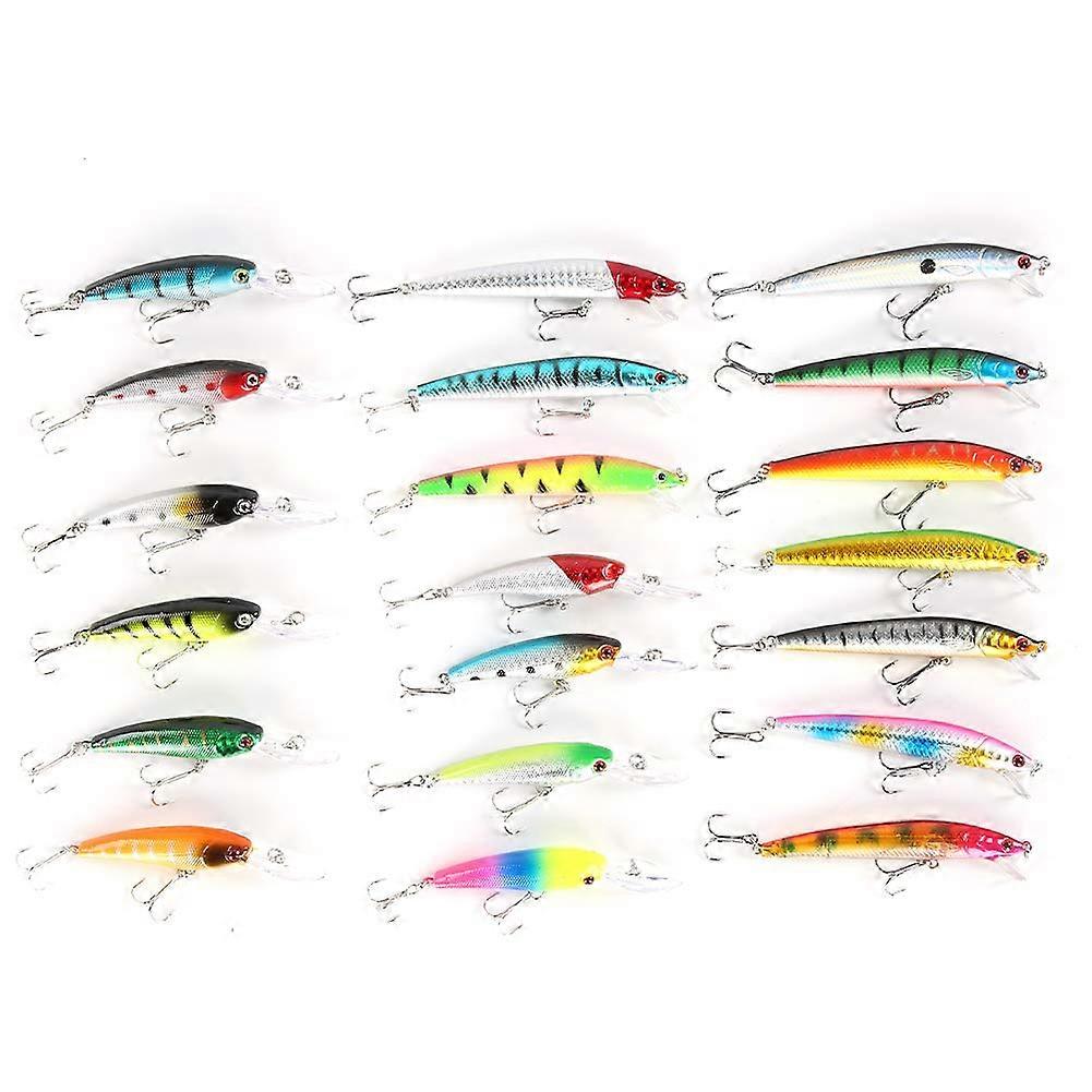 20-Piece Colorful Plastic Fishing Lure Set – Realistic Freshwater and Saltwater Baits, Durable, Multi-Style, Various Sizes