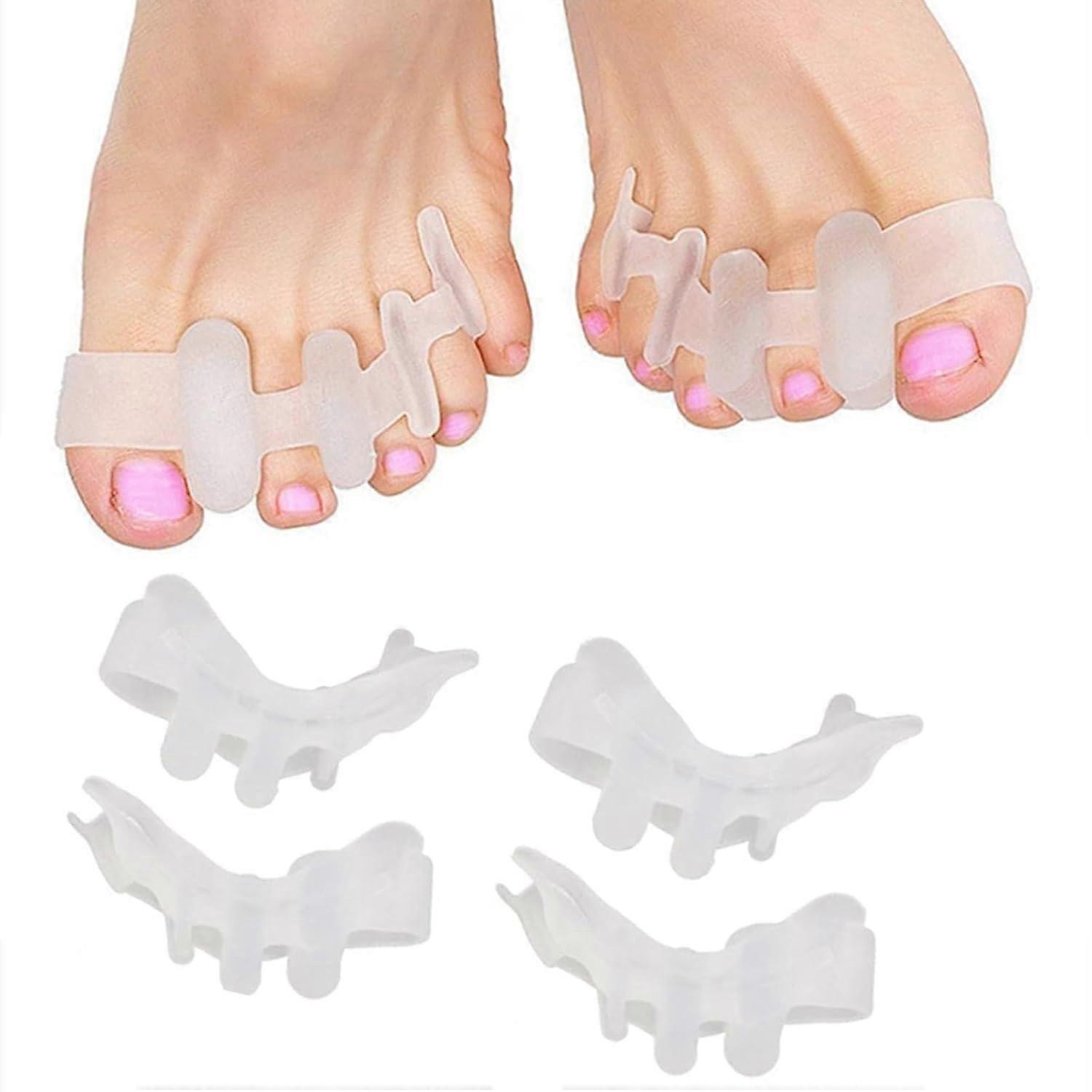 Silicone Toe Separator for All Toes 4x Toe Separator Silicone, Toe Separator for Overlapping Toes, Reduces Foot Pain and Friction