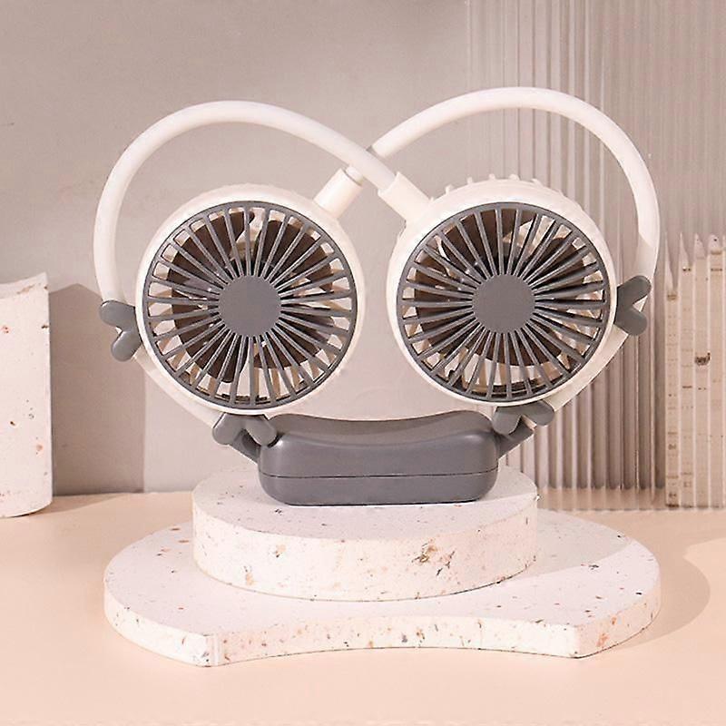 Portable Folding Mini Neck Fan Deer Gray White