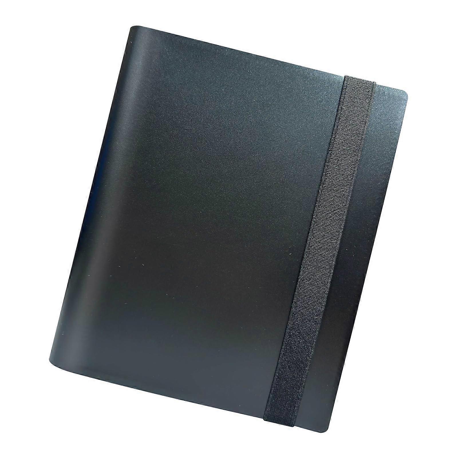 Portable Trading Card Collector Binder for 360 Cards, 9 Pocket Cartoon Design, Durable Black Notebook Compatible with All Cards