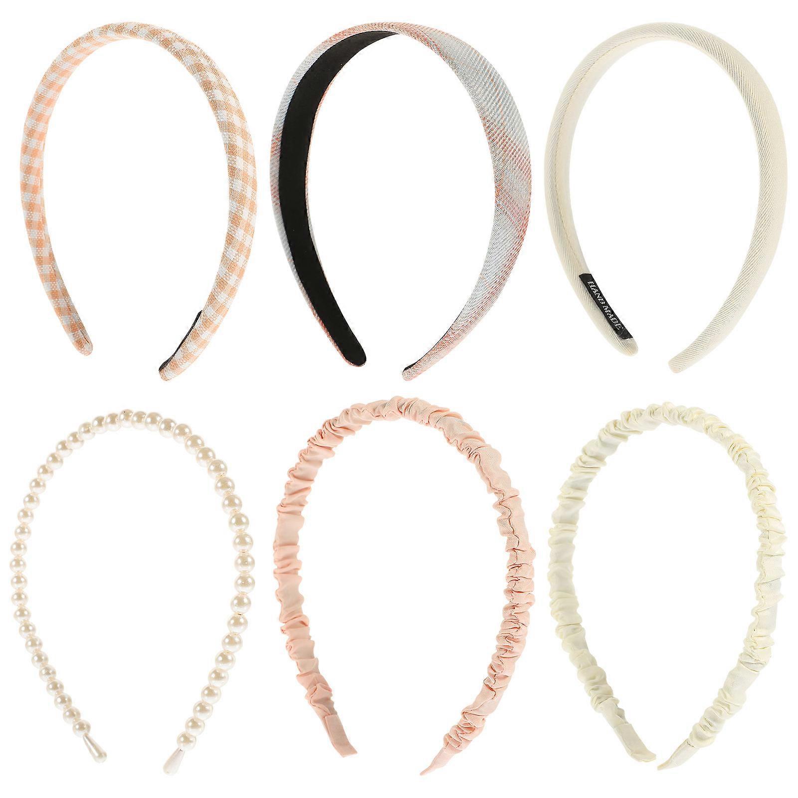 Here's a refined and professional product description for your **6pcs Floral Solid Color Headbands Set**:
**6 Pack Floral Solid Color Headbands