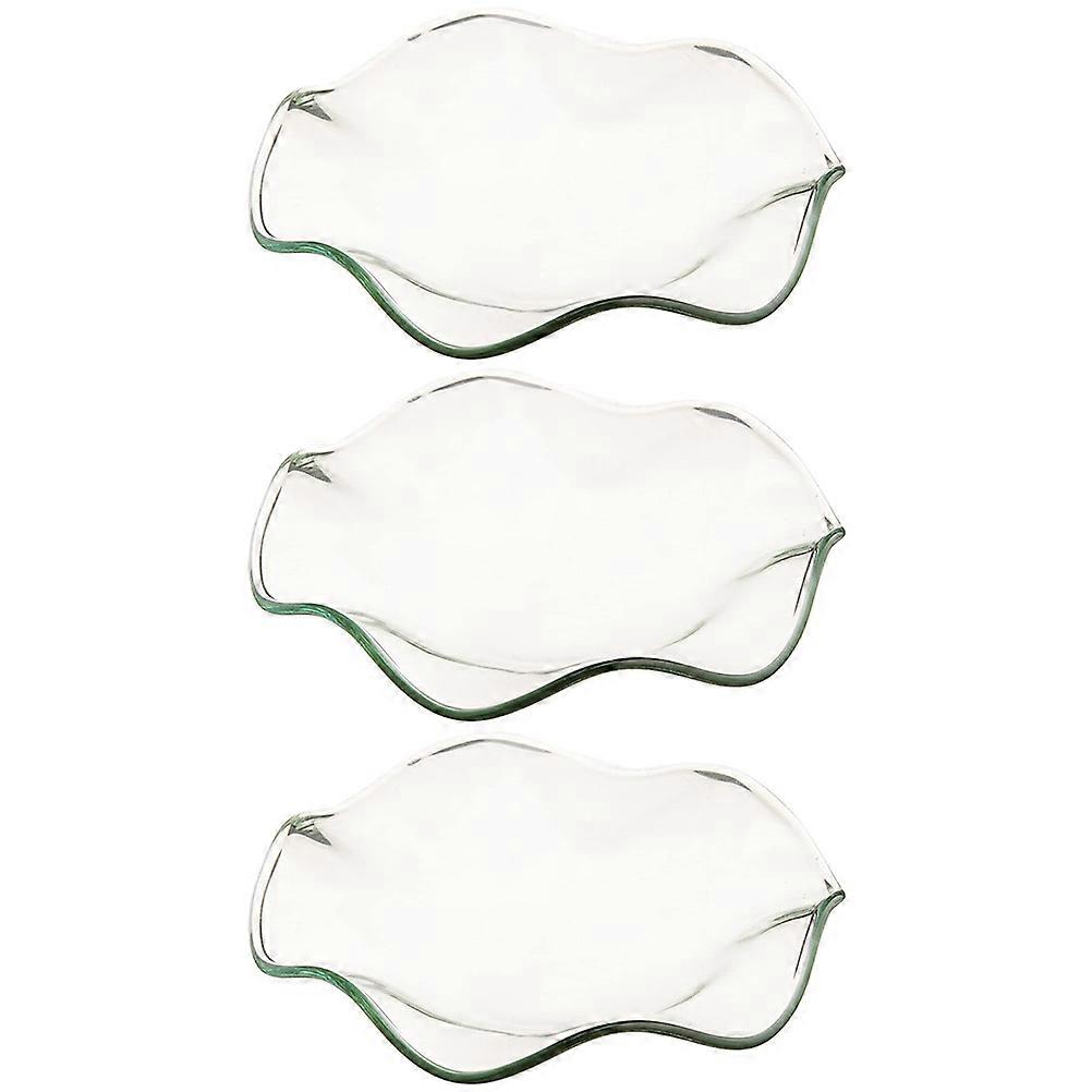 Replacement Wax Warmer Dish Clear Glass Aromatherapy Use Round 3Pcs