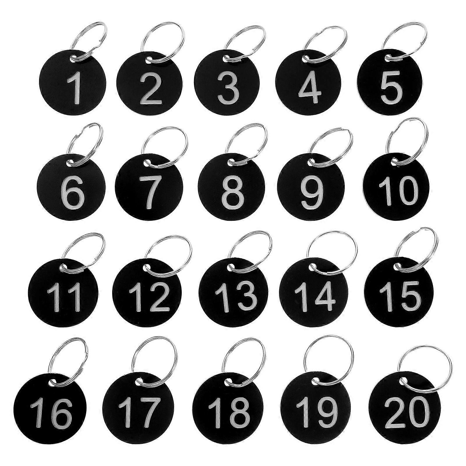 Round Number Marking Labels for Keys, Bags, and Luggage – Key Ring Tags for Restaurants and Fast Food Businesses