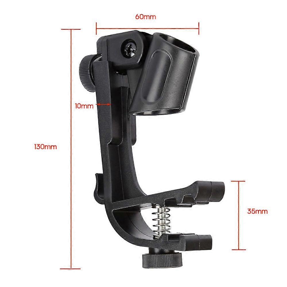 2Pcs Drum Microphone Clips Drum Adjustable Microphone Holder Drum Hoop Rim Mount Shock Mount