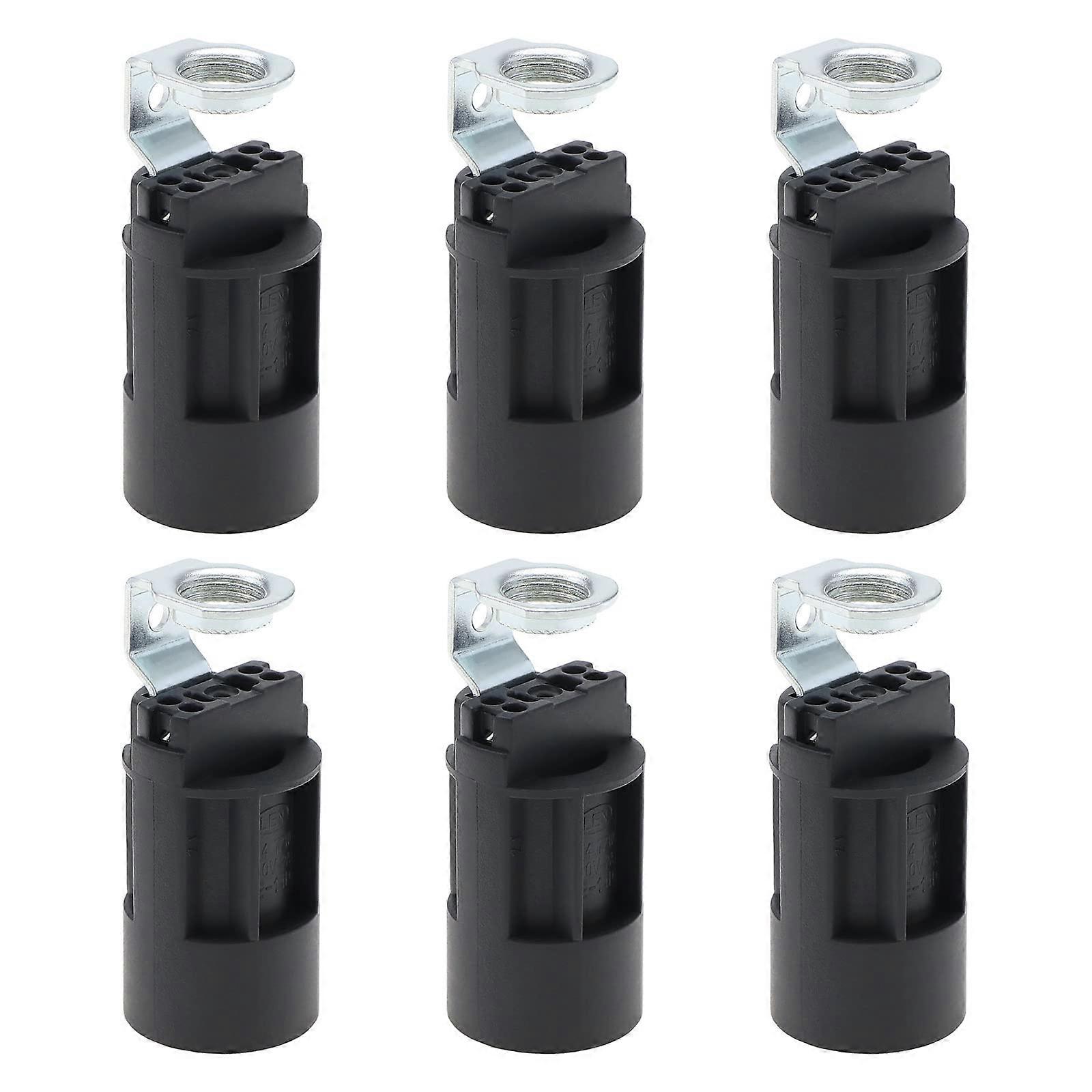 E14 Candle Light Bulb Socket Pack Of 6 Plastic 250V 2A Socket Holder For Chandelier Restoration