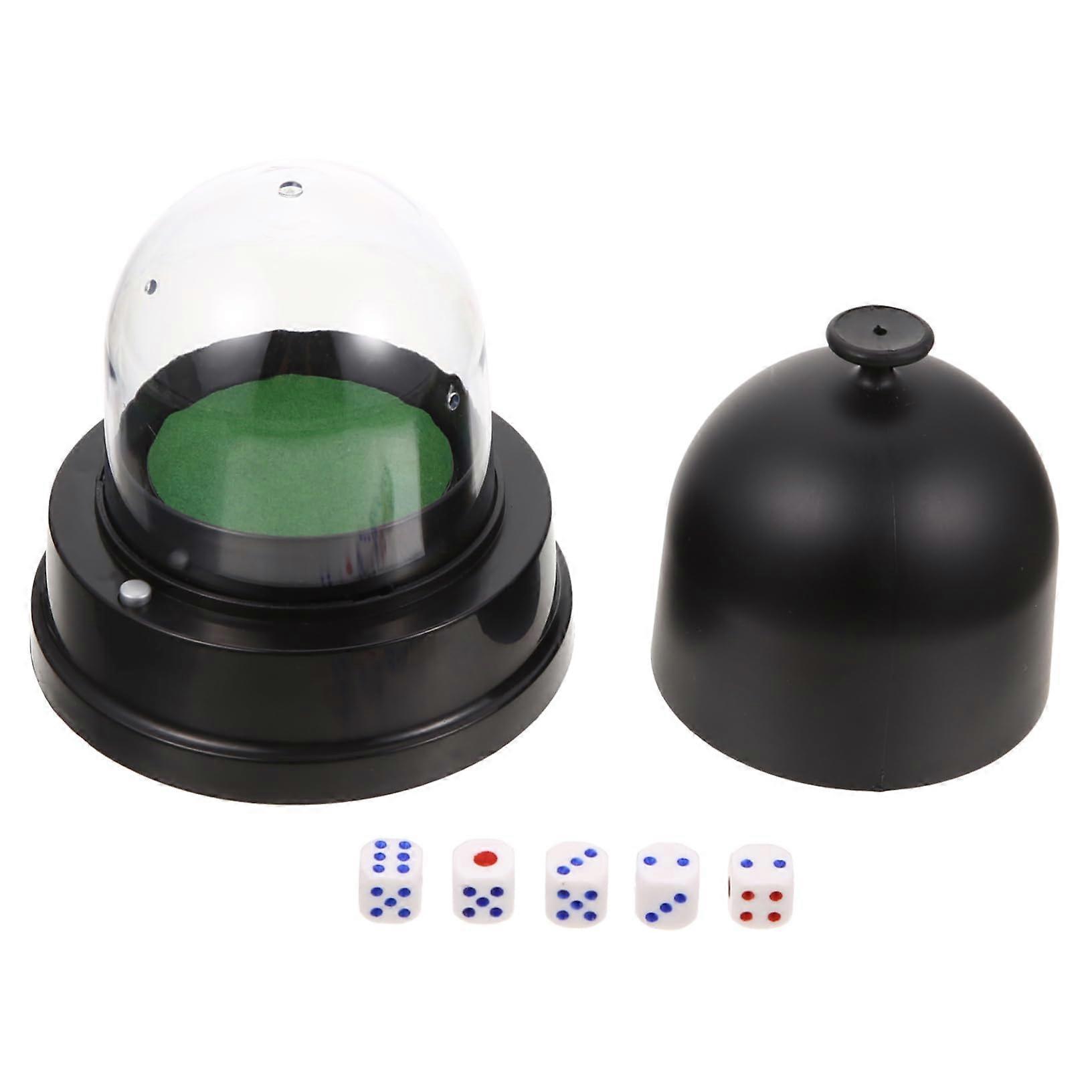 Electric Dice Cup Game Set – Battery Operated Dice Shaker Container, Black ABS Storage for Lucky Cubes and Bar Accessories