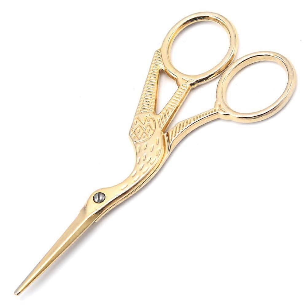 11.5 cm Stainless Steel Sharp Tip Classic Stork Scissors Crane Design Sewing Scissors DIY Tools Dressmaking Scissors (Gold)