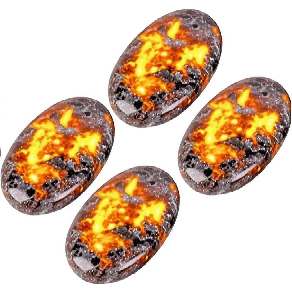 4PCS Natural Flame Stone Flame Yoga Stone Hand Sensory Toy Natural Meditation Tool Desktop Ornament for Fountain