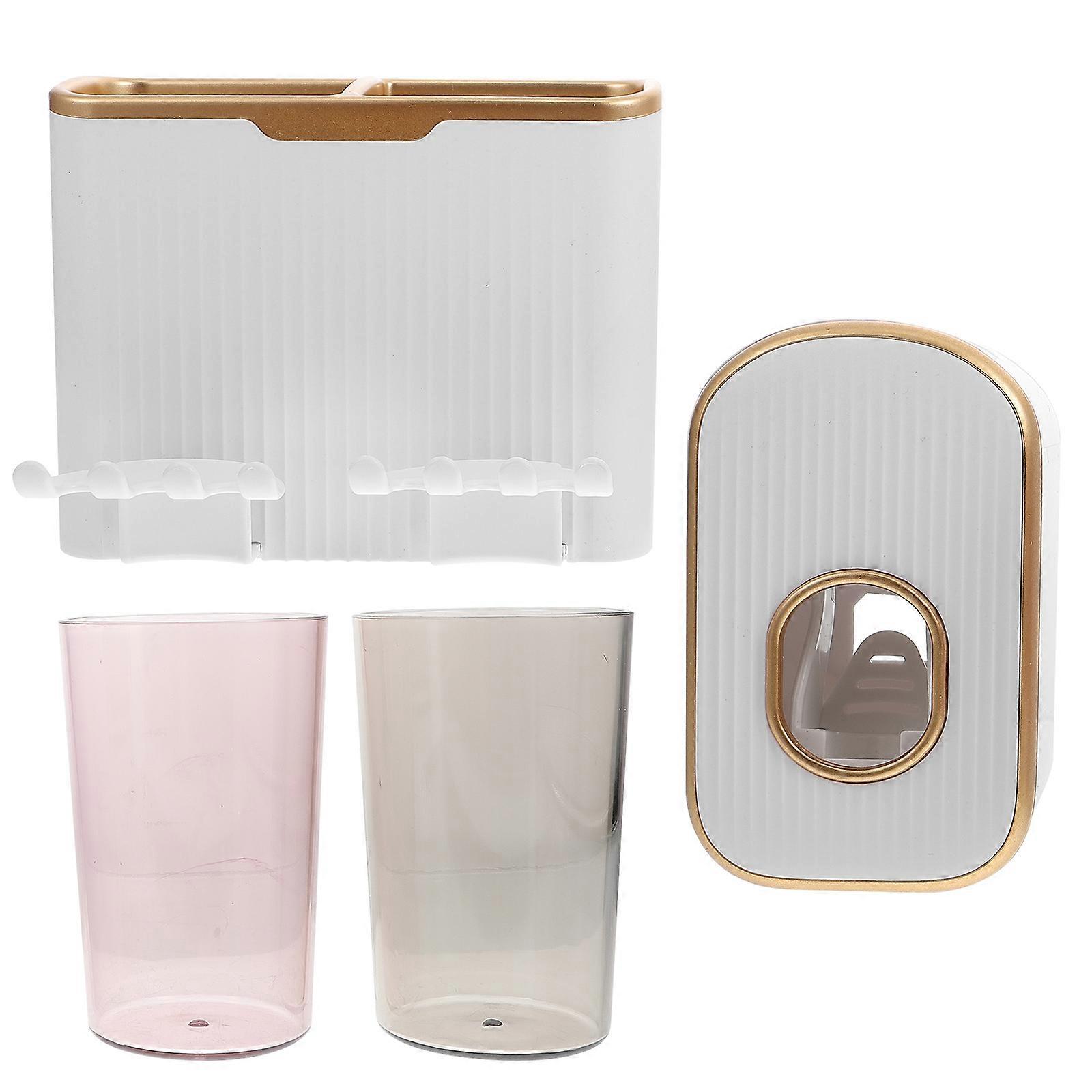 Wall Mountable Toiletries Storage Set with ABS Material White Color for Home and Dormitory Use 1 Set
