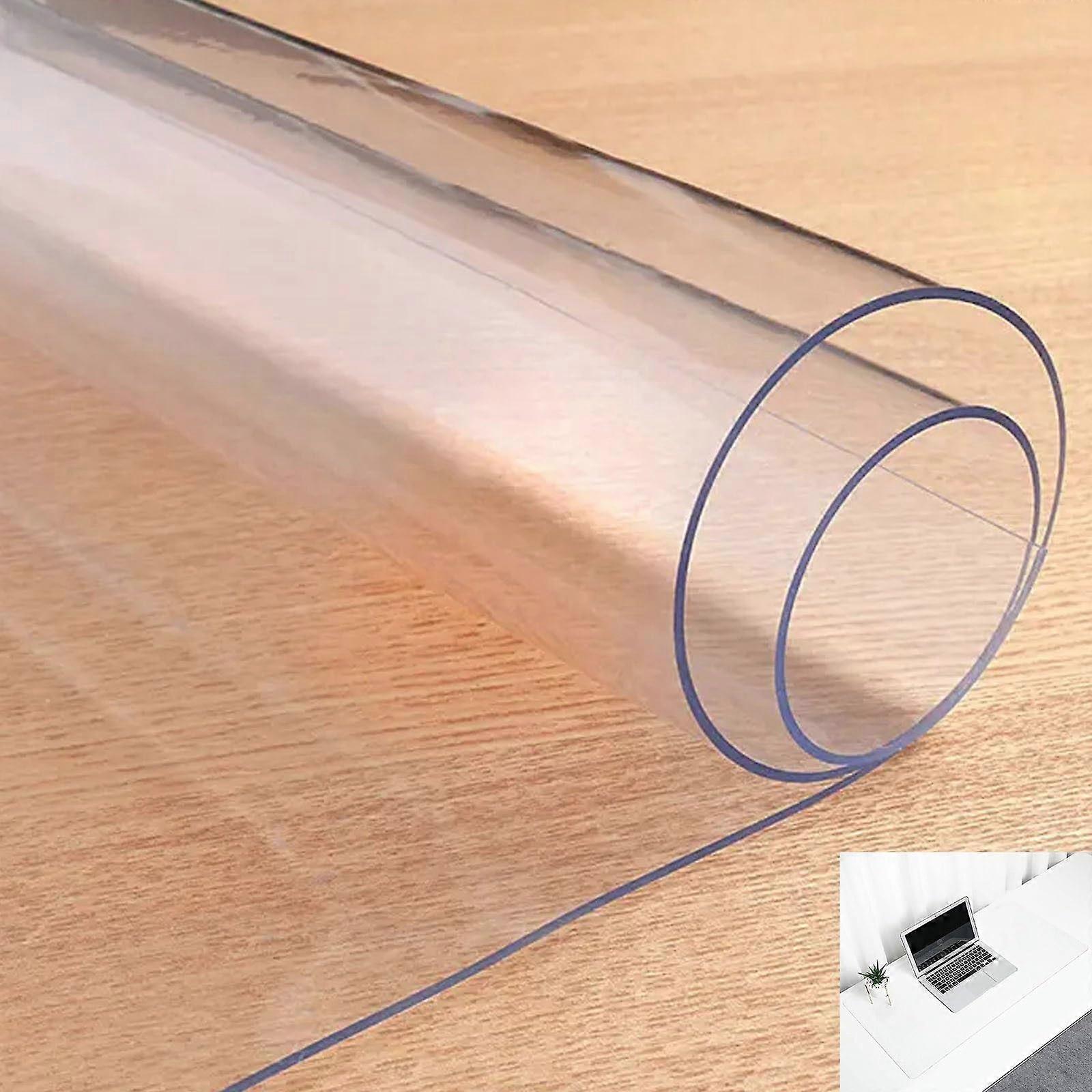 PVC Desk Mat Transparent Clear Desk Pad For Coffee Table Or Dining Table Thickness 1.0-3 Mm Size L120cm X W100cm