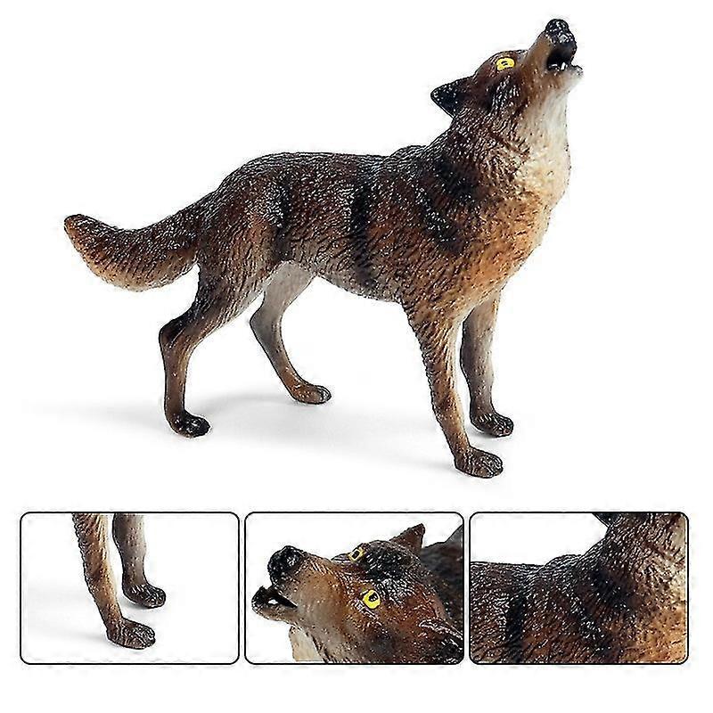 Simulation Of Wild Animals Grey Wolf Series Pvc Model Toys