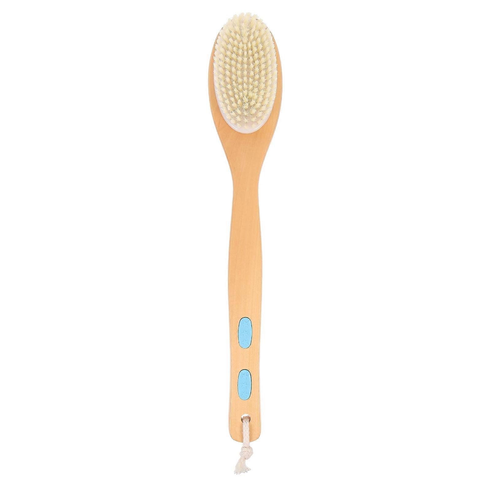 Exfoliating Brush Back Scrubber Body Cleaning Long Handle Beige 1Pack