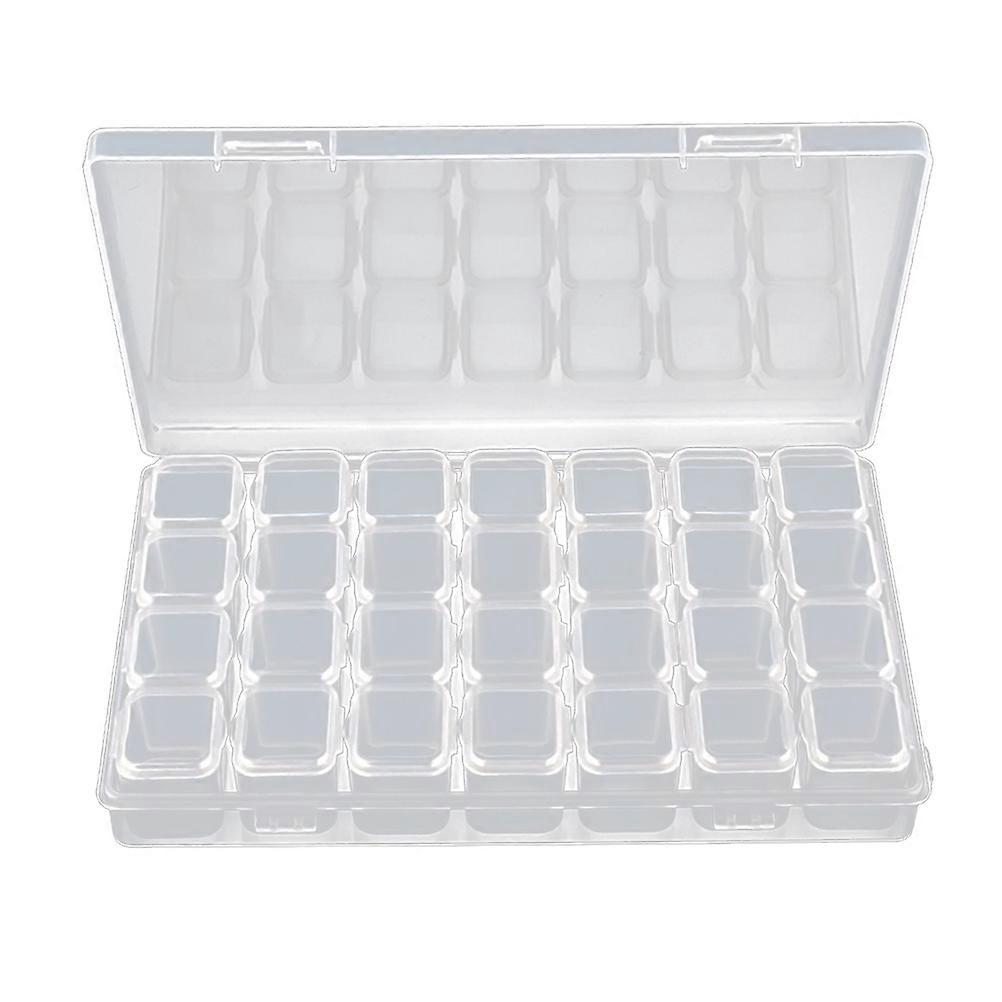 Nail Art Storage Box Compartments Box for Storage 2Pcs Transparent Holder
