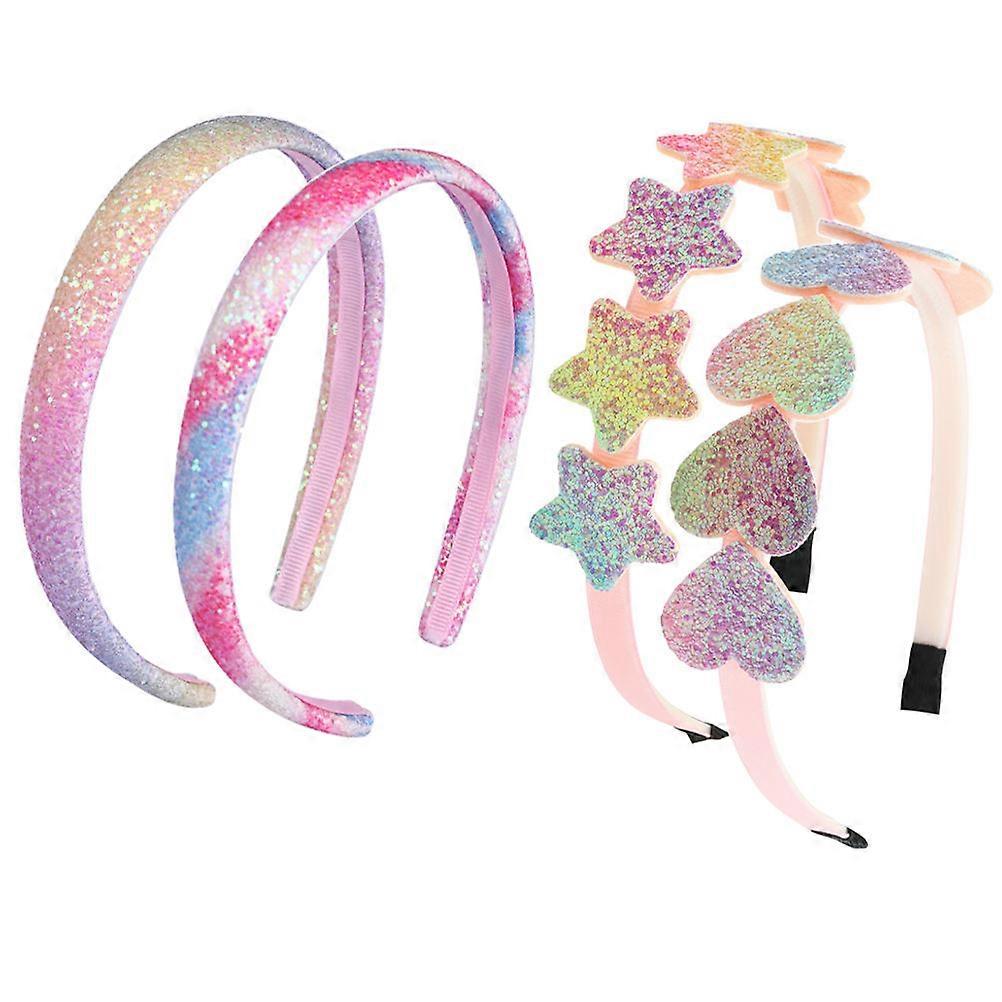 Here's a refined and appealing product description for your **4 Pcs Glitter Sequin Headbands**:
✨ **4 Pack Glitter Sequin Headbands Rainbow,