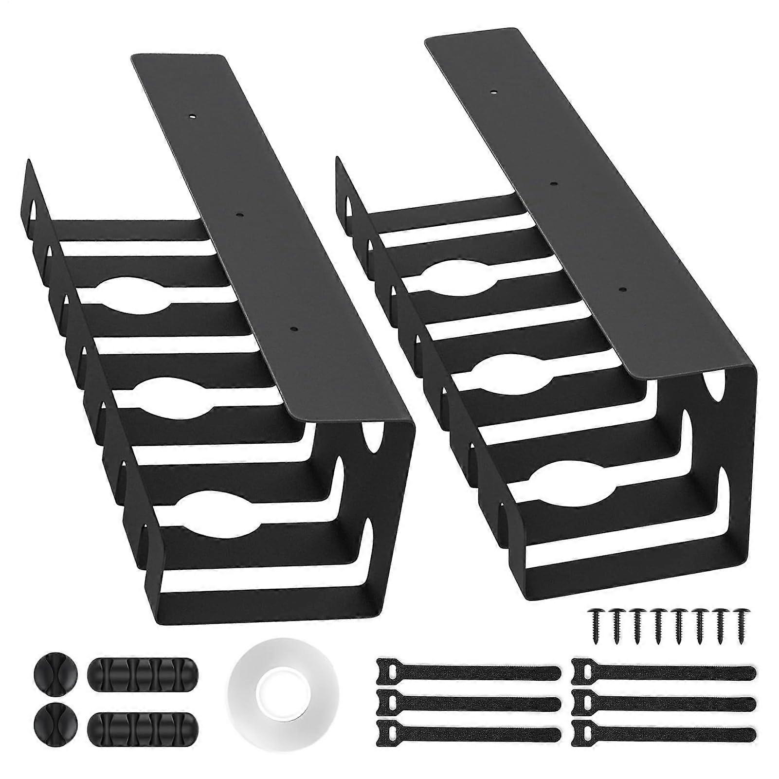 Wire cable organizer, cable management plate, wire holder without drilling, 2x