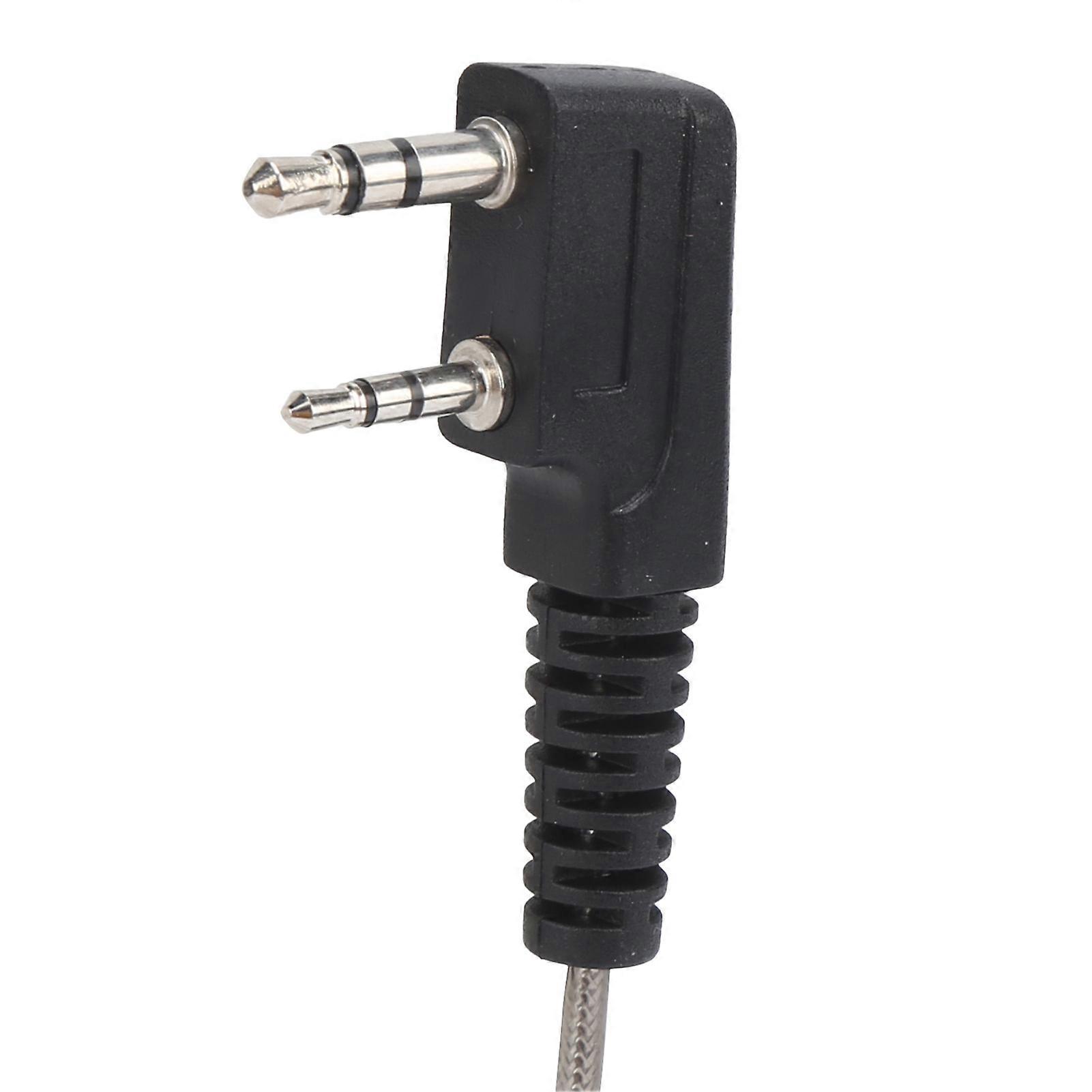 2 Way Radio Headset 2Pin Flexible Black Cable Headset with PTT Button G Shape for Kenwood KPG TH TK