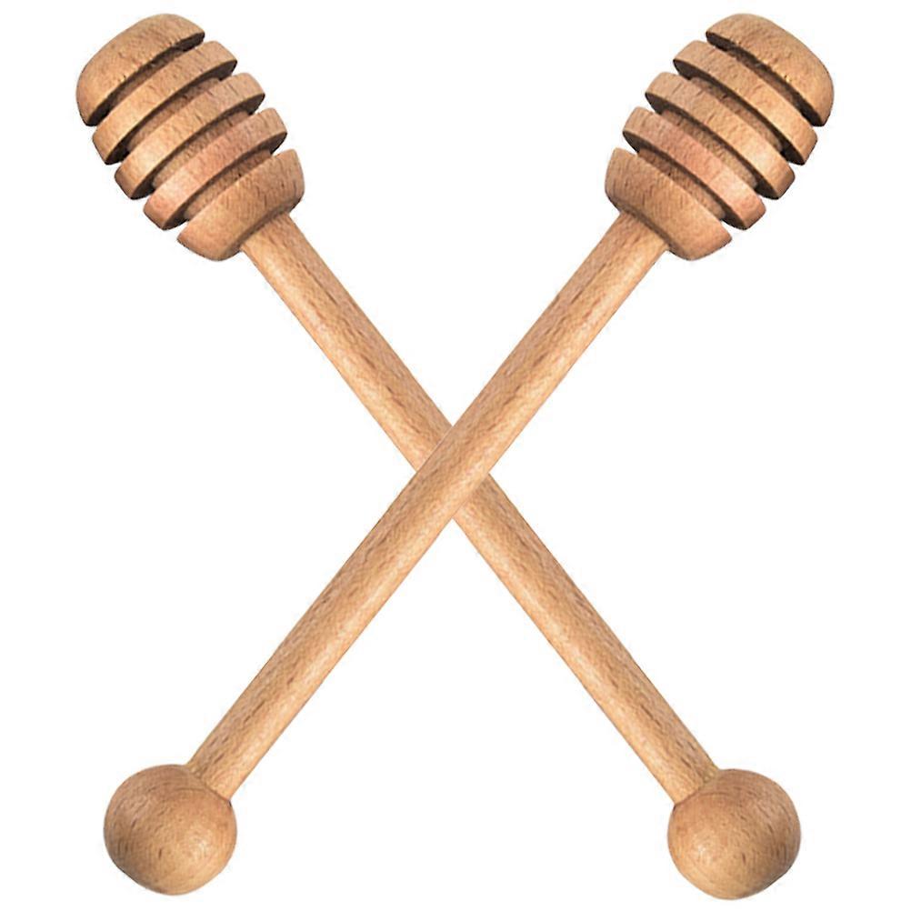 Wooden Honey Sticks Made of Premium Beech Wood for Home Use 2pcs Portable Household Mixing Sticks
