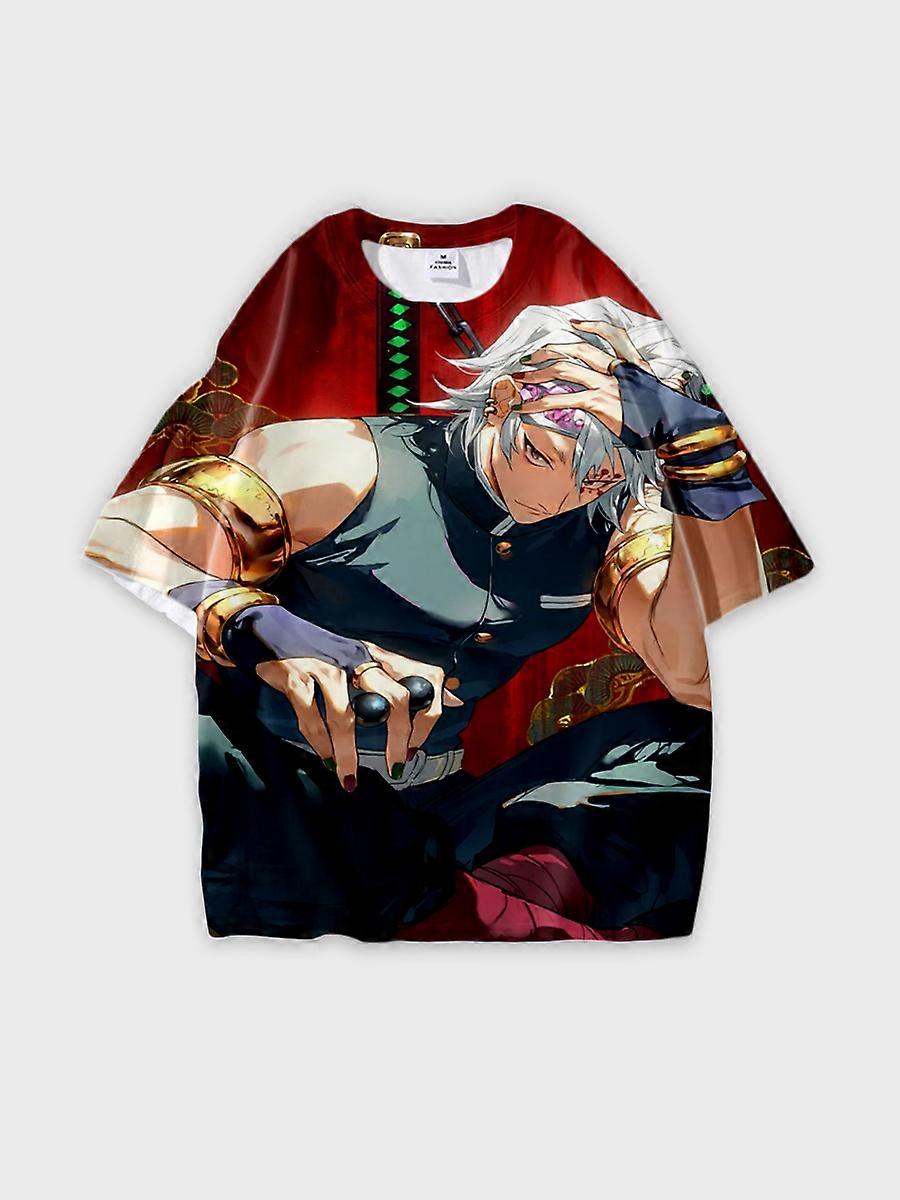 T-shirt round neck Character Pattern loose short sleeve P714