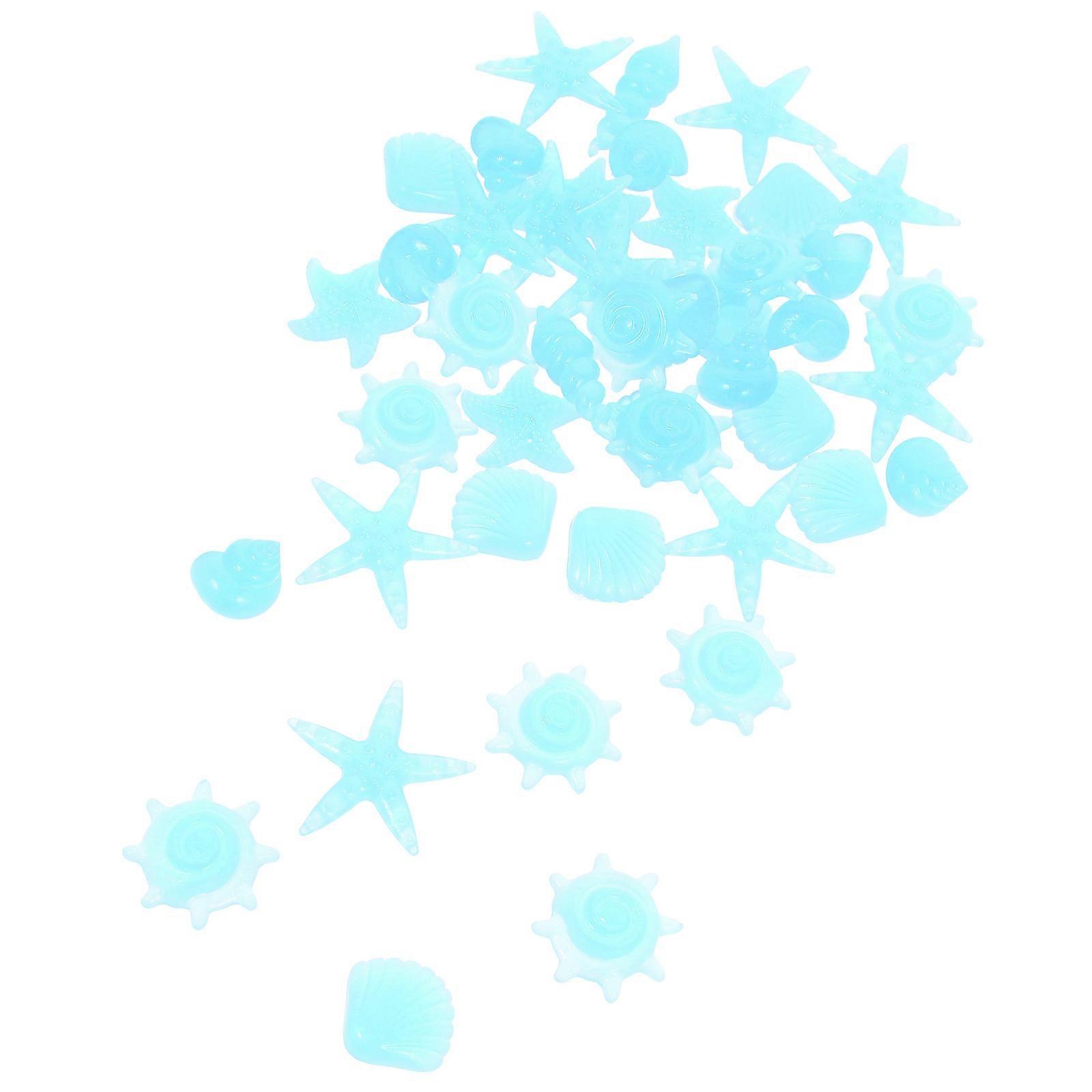 50pcs Glow in the Dark Luminous Aquarium Stones Ocean Theme Rocks