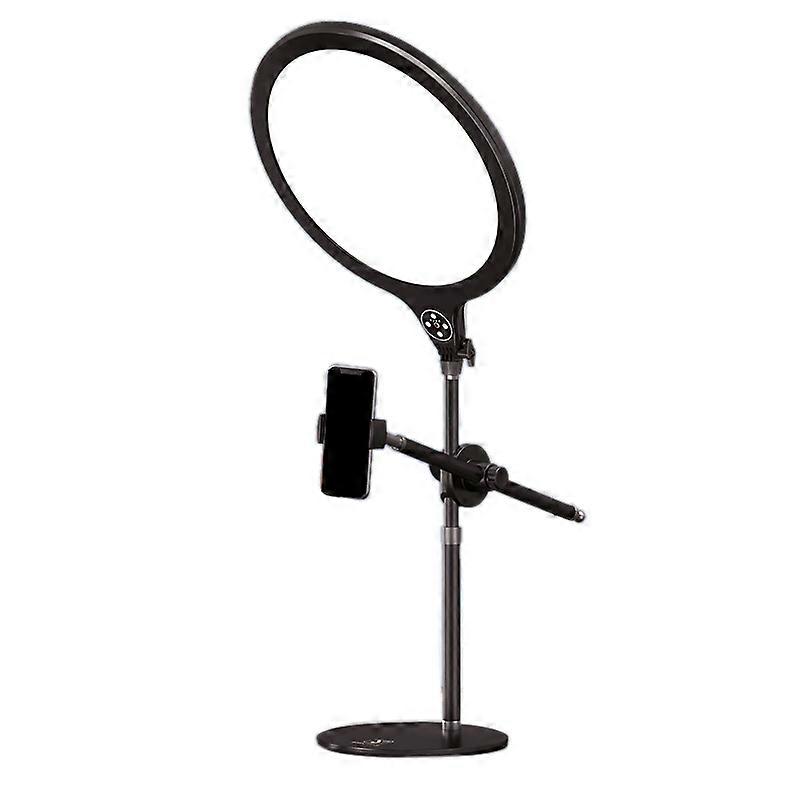 Desktop Fill Light with Retractable Stand Multifunctional Regulable Desk Fill Video Light for Home Office 35cm/13.8in with Integrated Phone Stand