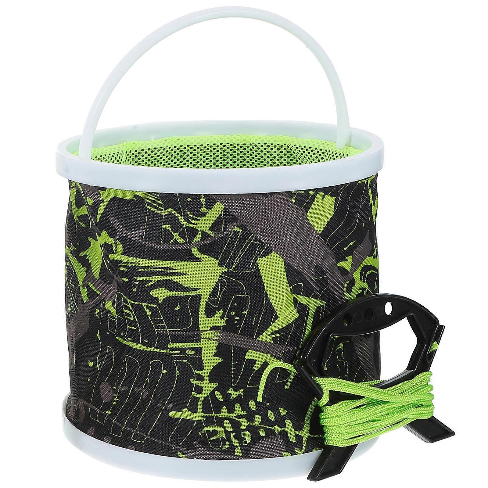 Fishing Bucket With Net Ergonomic Handle For Camping And Outdoor Activities 1 Set