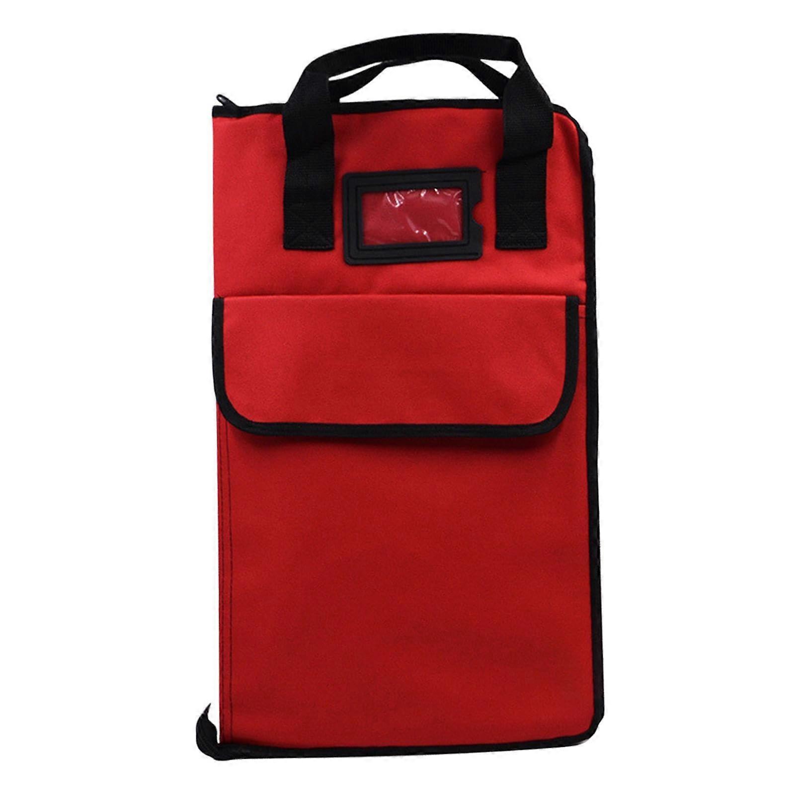 Professional Drumstick Holder For 12 Pairs Drumsticks With Large Pockets, Durable Musician Bag, Red Solid Getaway Solids