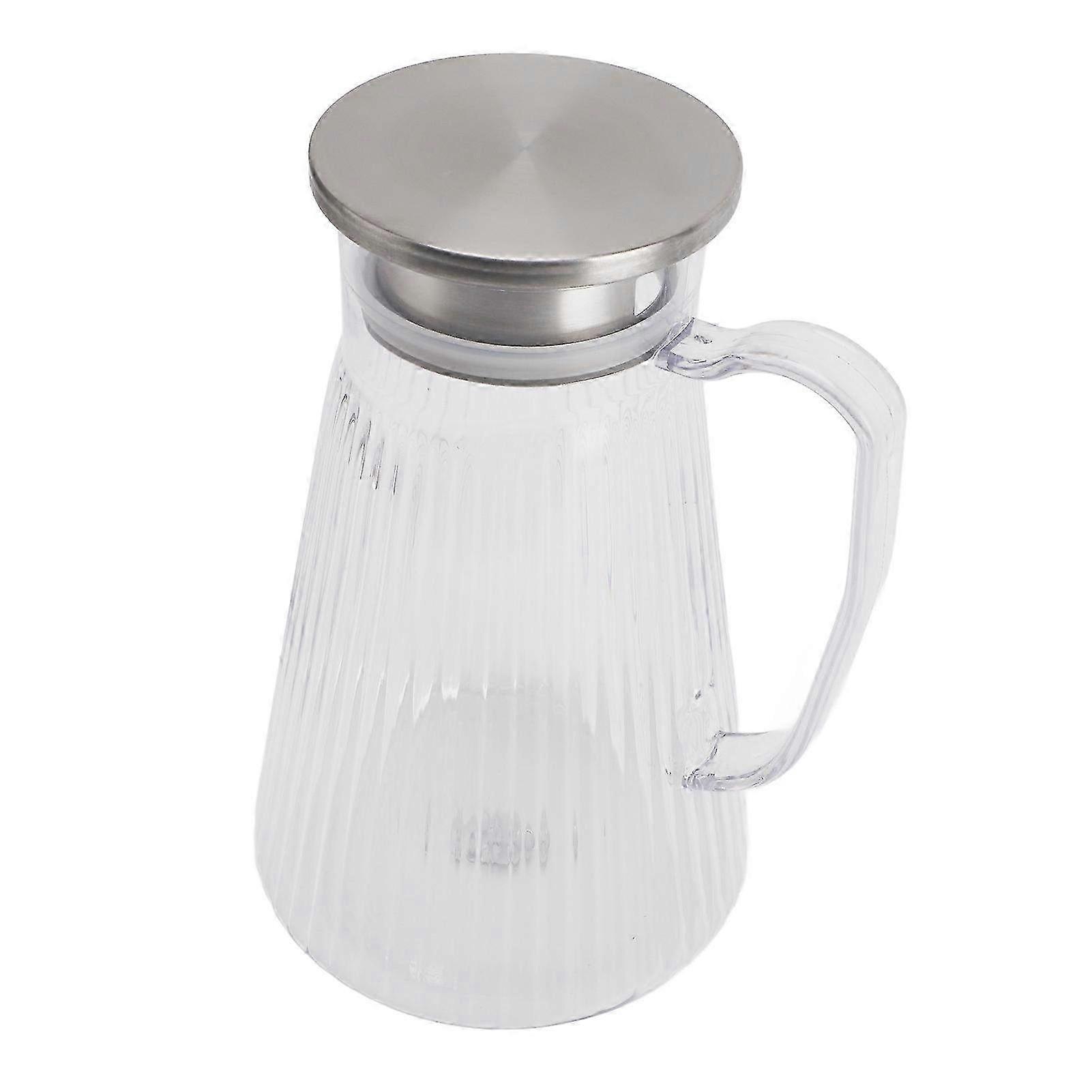 Acrylic Water Pitcher with Lid & Handle - 1500ml Heat Resistant Clear Kettle Jug for Lemonade, Milk, Ice Tea & Hot Beverages, Style 1
