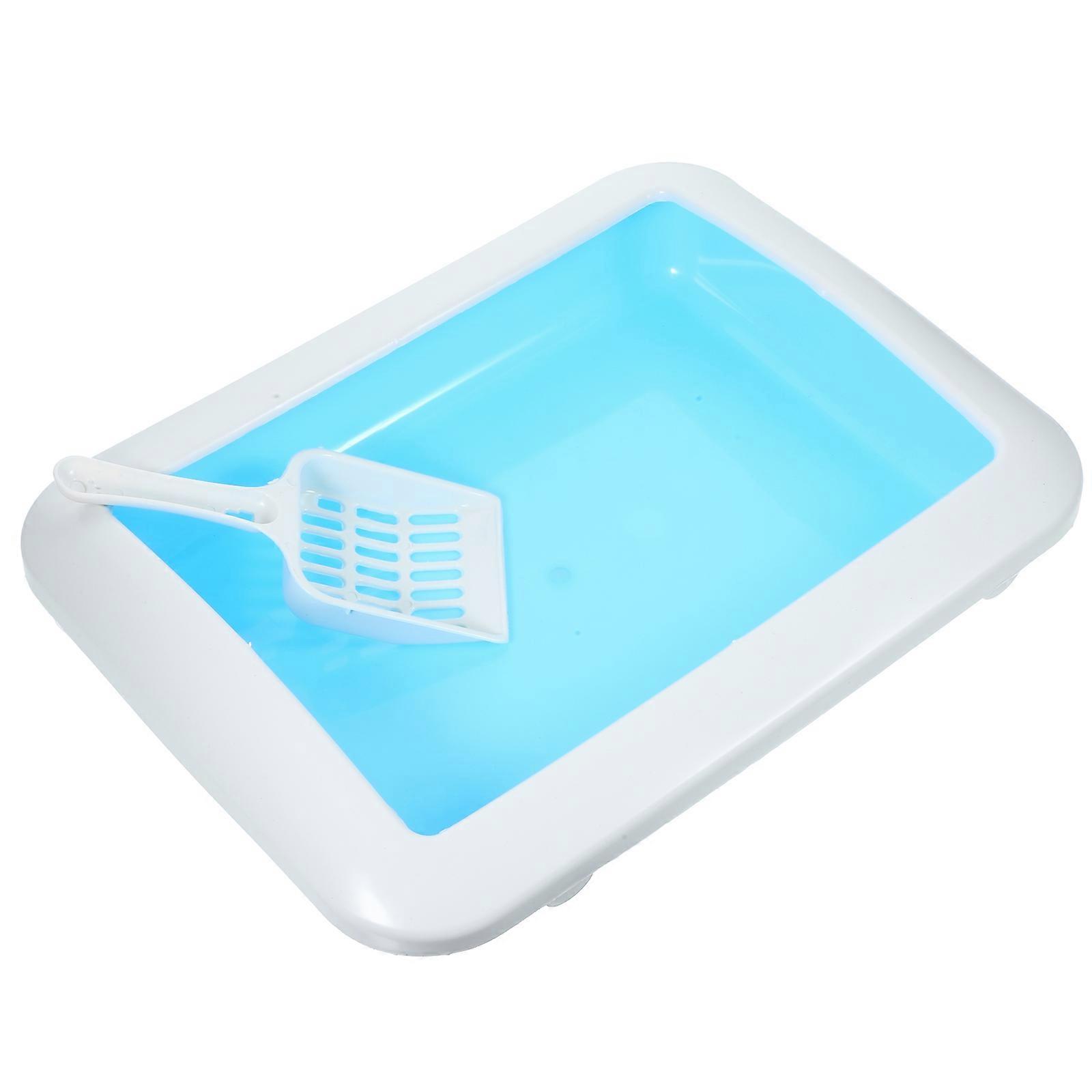 Hemoton 1pc Cat Toilet Litter Box Anti Splash Pet Kitten Pan Sand Box