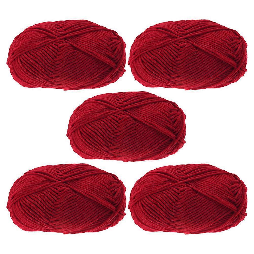 Knitting Yarn 5 Rolls Cotton Rope Perfect For Making Clothing And Creating Decorative Accessories 5X8X14.5CM Soft Texture Versatile Material