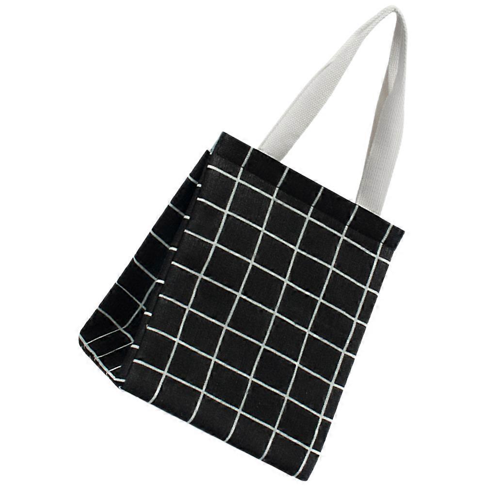Insulated Lunch Bag for Storage Use Black Cloth Material Portable with Enough Capacity 7x10 Inches