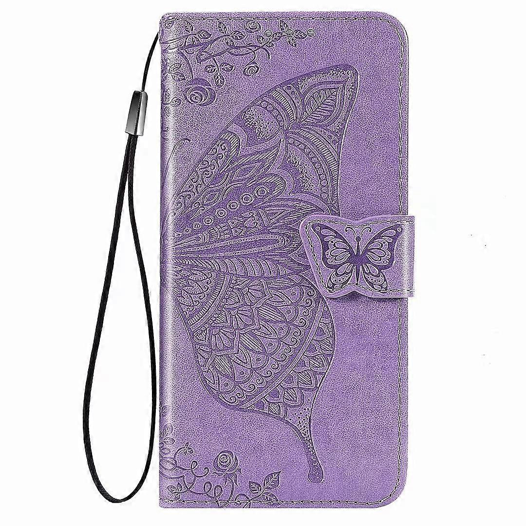 Mobile Phone Case For Xiaomi Redmi K50 Pro Leather Flip Case With Card Slot Stand Function Light Purple