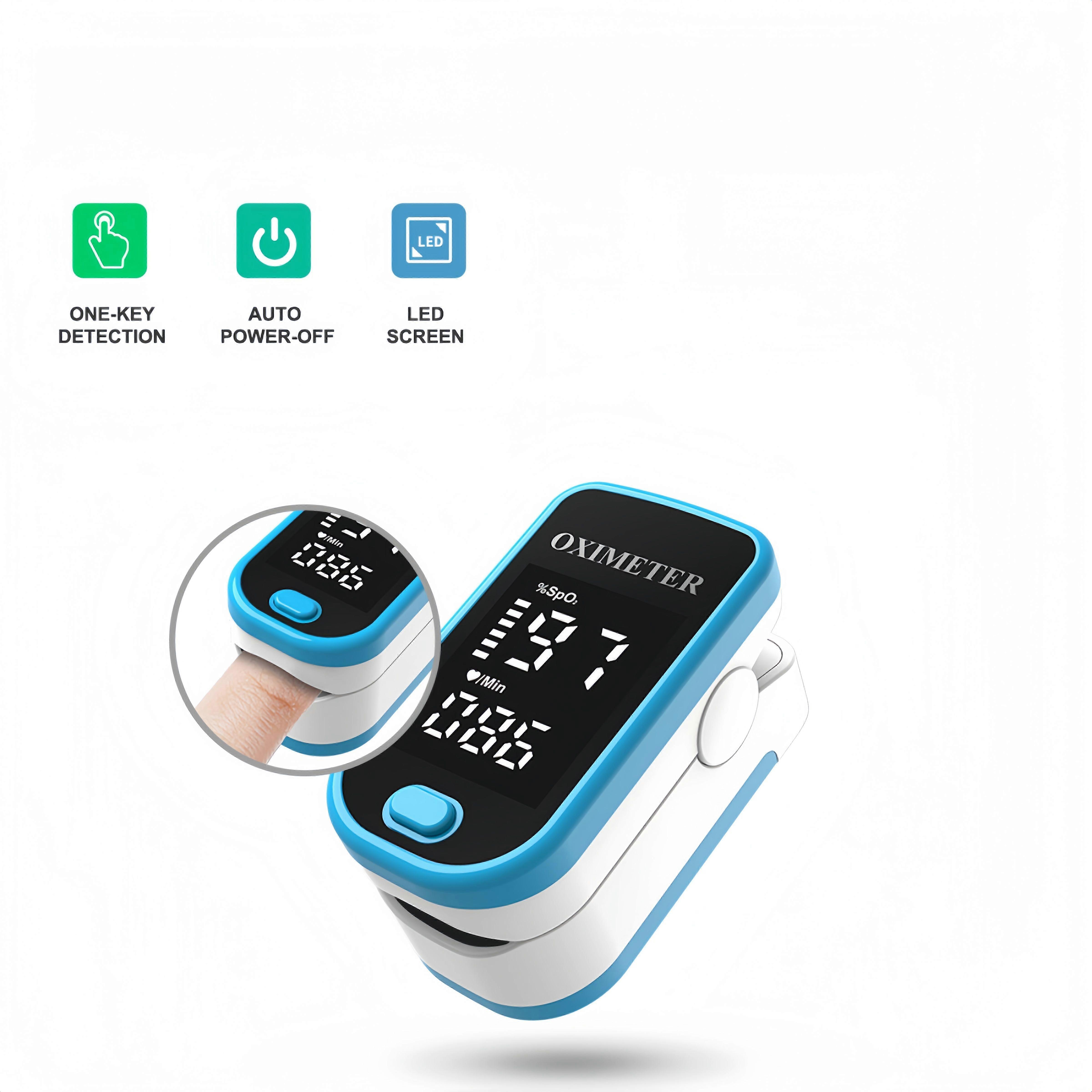 Professional LED Finger Pulse Oximeter - Accurate Blood Oxygen (SpO2) & Heart Rate Monitor for Health Care -HK728