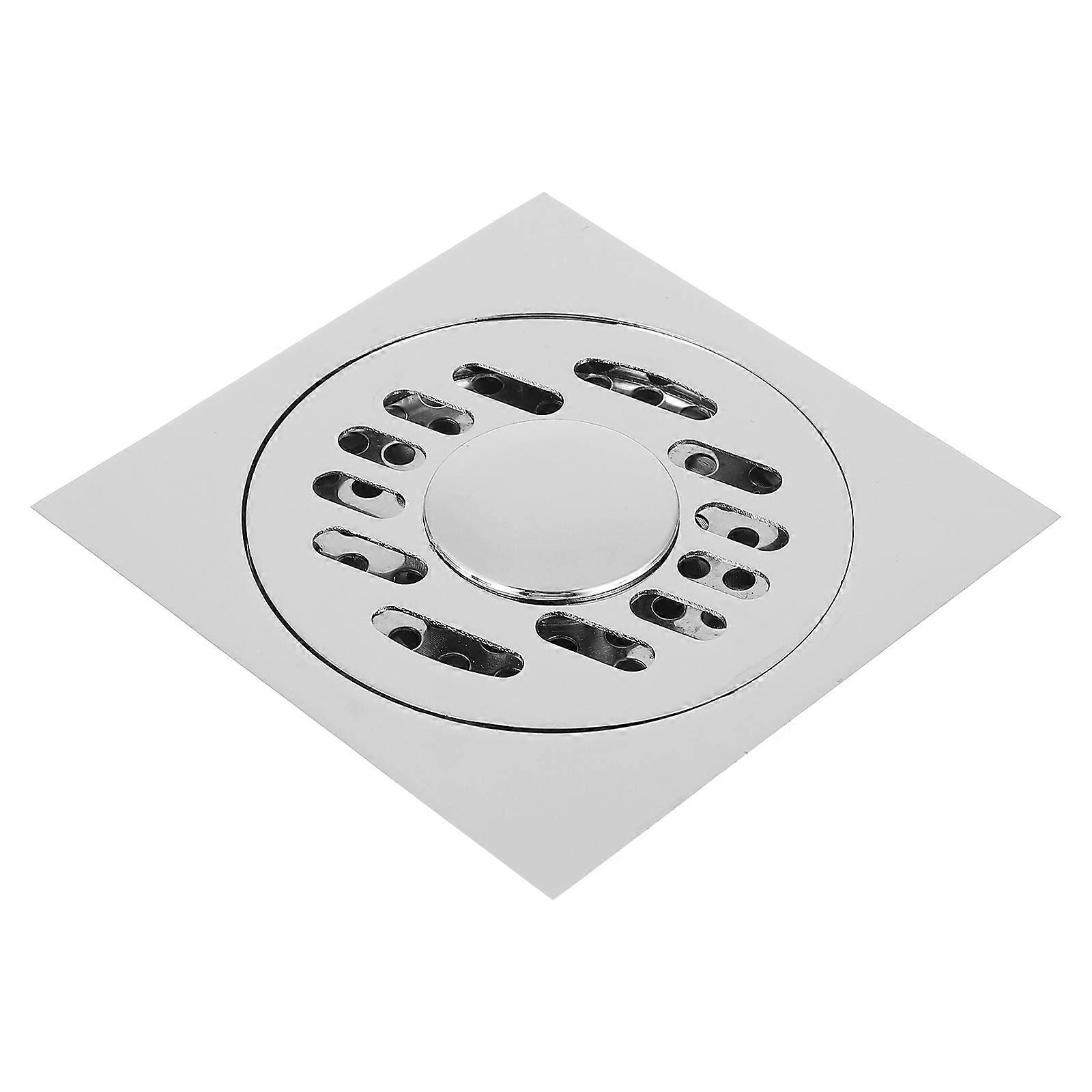 Square Shower Floor Drain Odor Proof Drainer For Bathroom Garage 10X10X3.5CM Brass Tile Insert 1Pack