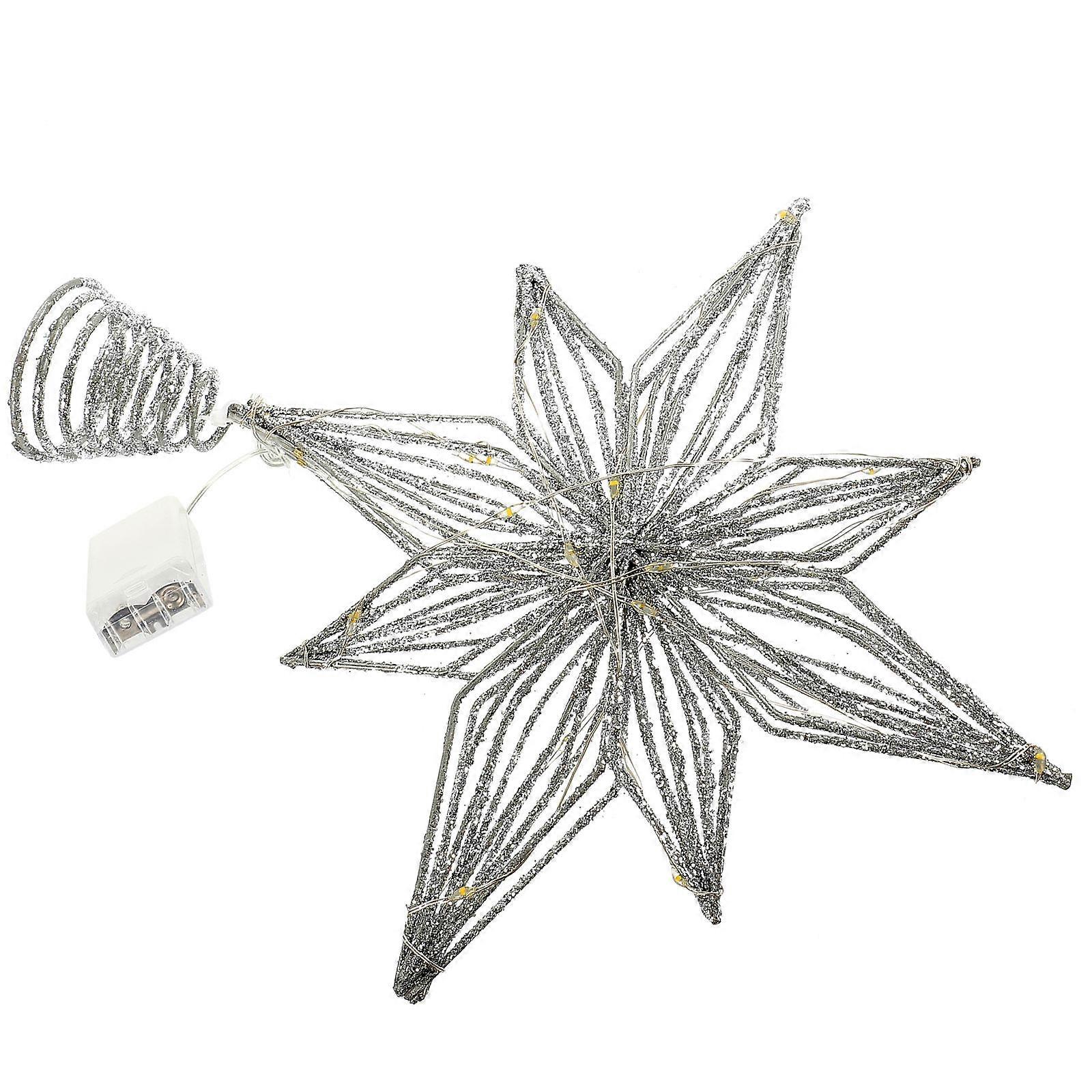 Modern Light Star Tree Topper For Festive Occasions With 10.6X7.9X1.8in Size And Silver Iron Material