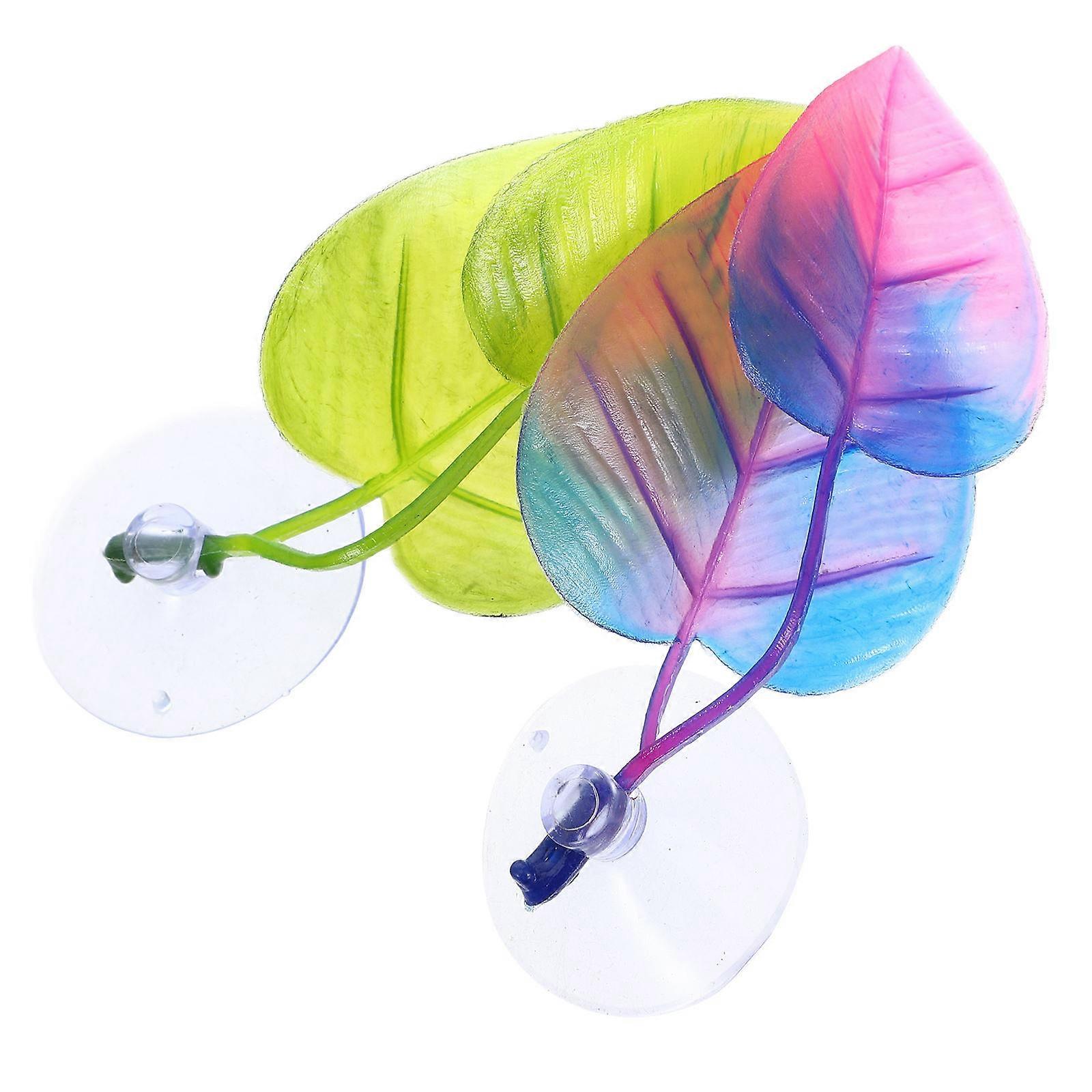 2pcs Betta Fish Leaf Pad Hammock with Suction Cup for Spawning Resting and Breeding Habitat