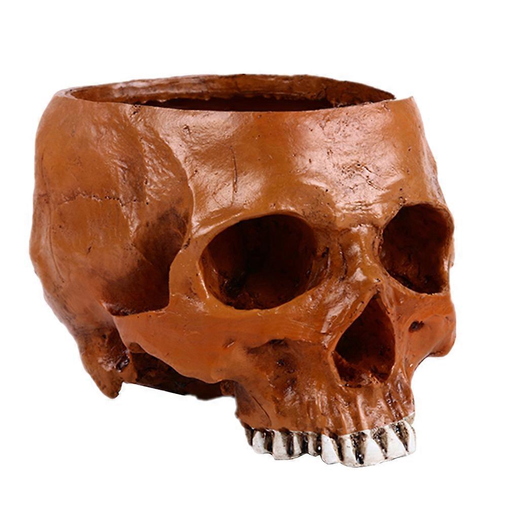 Skull Head Ornament, Durable Resin Suitable for Gardening