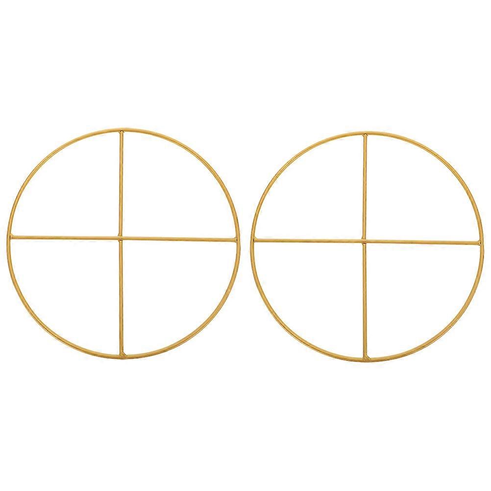 خواتم إكليل من الحديد الذهبي 2 قطعة أطواق حرفية لصائدي الأحلام والشرابات والإكليل وشماعات النباتات في مشاريع ديكور المنزل والحرف اليدوية