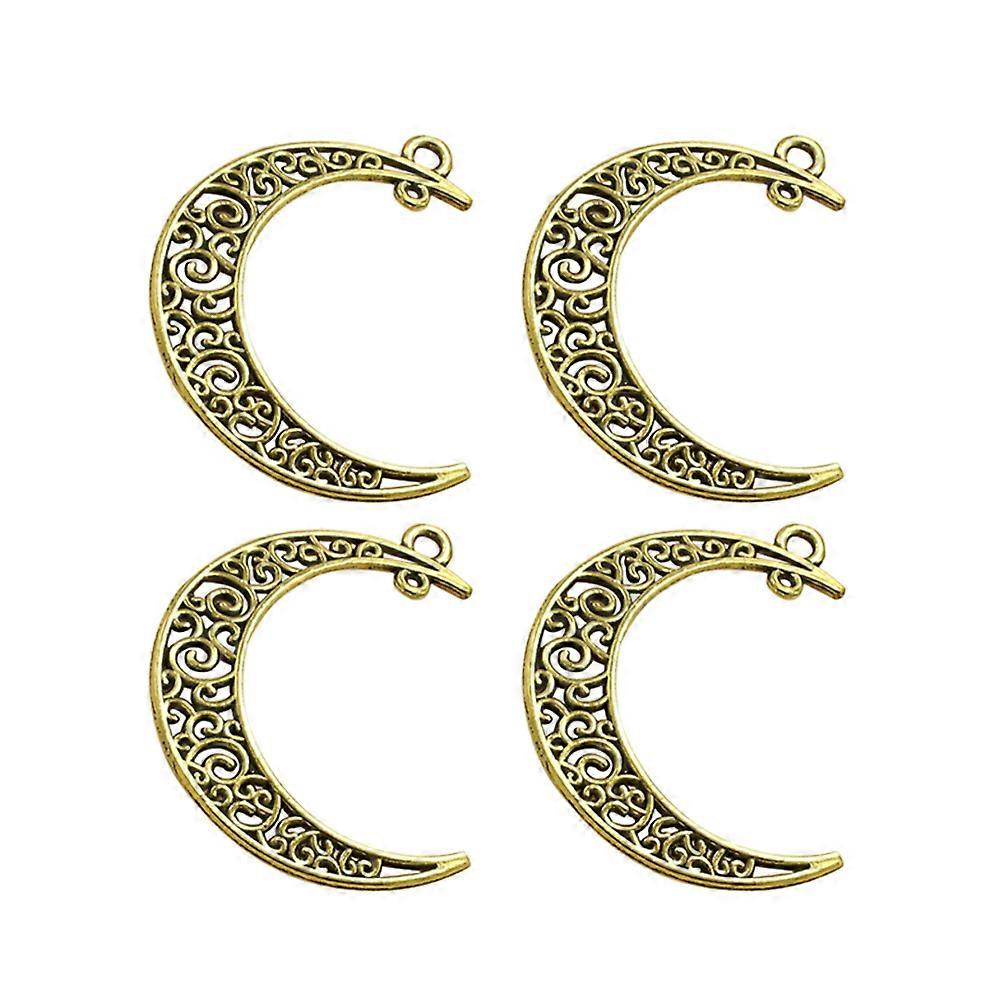 DIY Moon Charms Set, Hollow Out Alloy Pendants for Crafting Necklaces and Bracelets