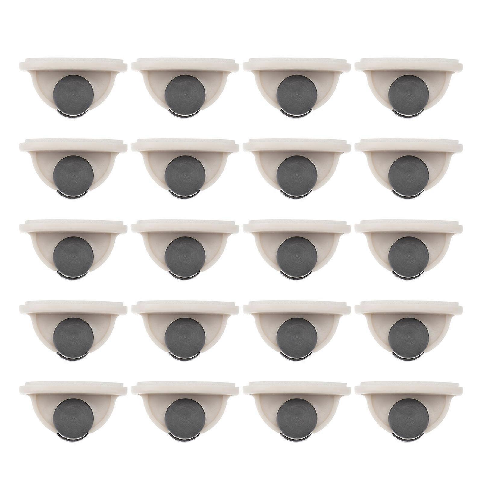 Creative Self-adhesive Storage Box Wheels for Home Use Made of Plastic 20pcs White