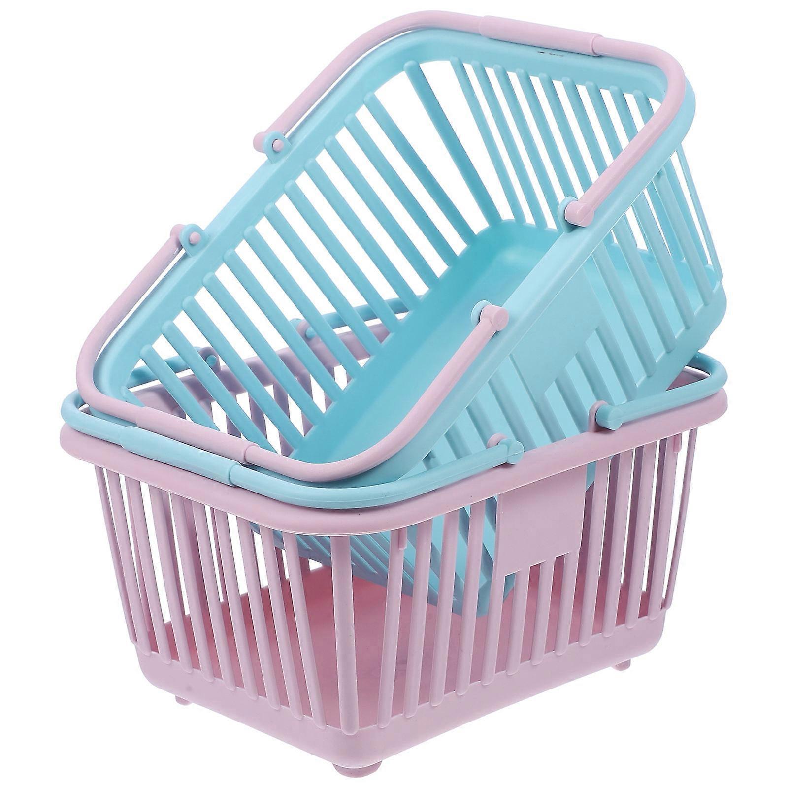 Handheld Fruit Vegetable Storage Basket 2pcs Set Stylish Sundries Organizer for Home, Bathroom & Shopping Use Ideal Gift for Family & Friends