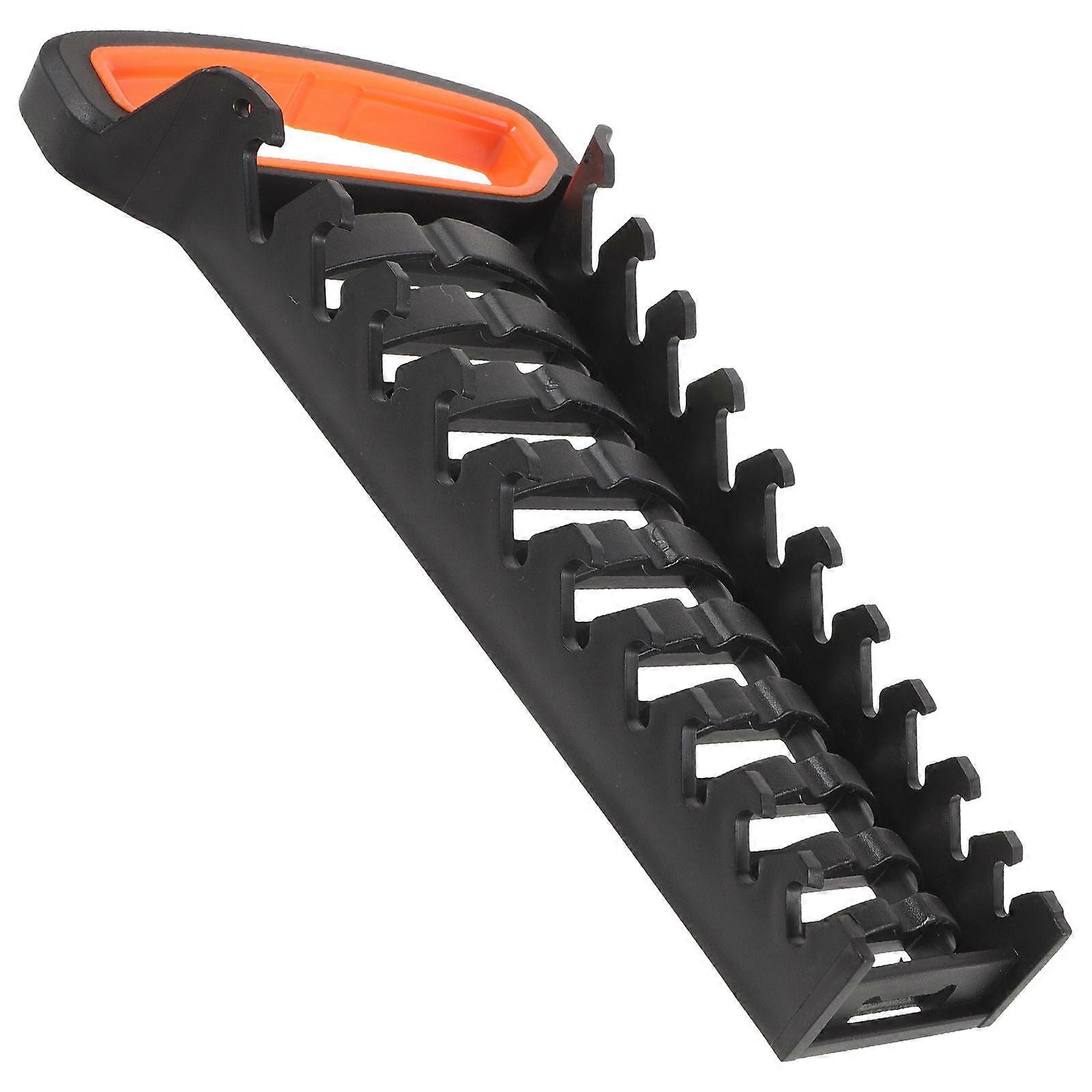Wrench Organizer Rack Tool Holder Large Capacity Wall-Mountable Black PP 1Set