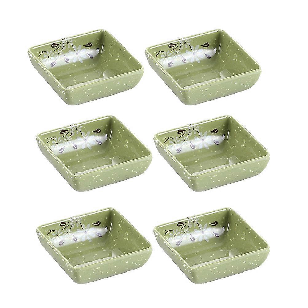 Household Sauce Plate 6Pcs Simple Design Perfect For Serving Snacks And Sauces At Home And Restaurants In Light Green