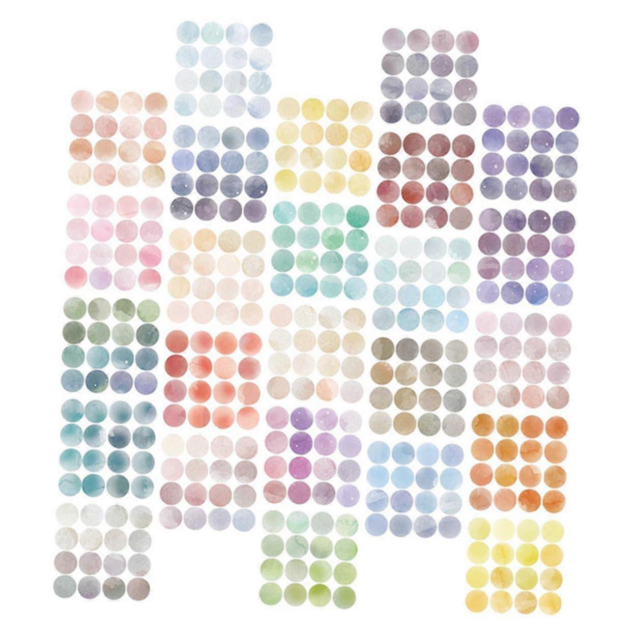 Round Sticker Labels for Notebooks - 25 Sheets of Colorful Circle Dot Labels for Pantry Organization and Decoration