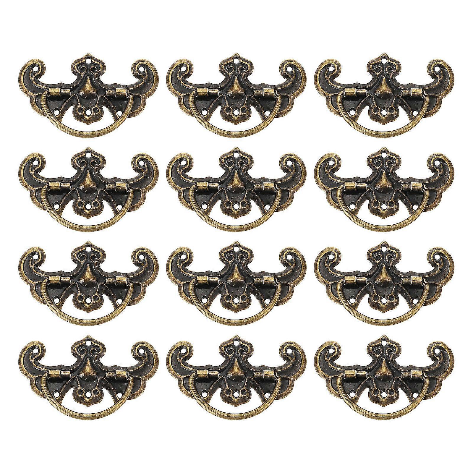 Elegant Retro 20 Sets Jewelry Box Pulling Knobs Vintage Handles Golden Iron Replacement