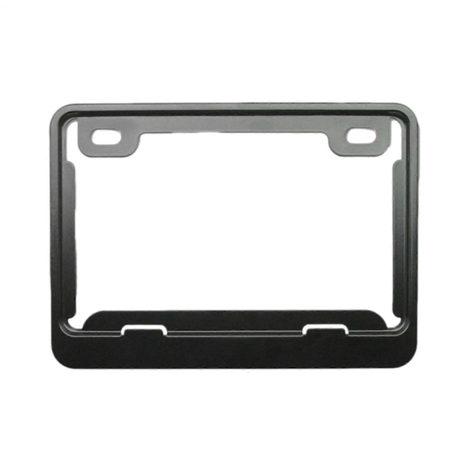 Motorcycle License Plate Frame Aluminum Slim Mounting Bracket And Guard - Universal Fit For Motorcycles - Black