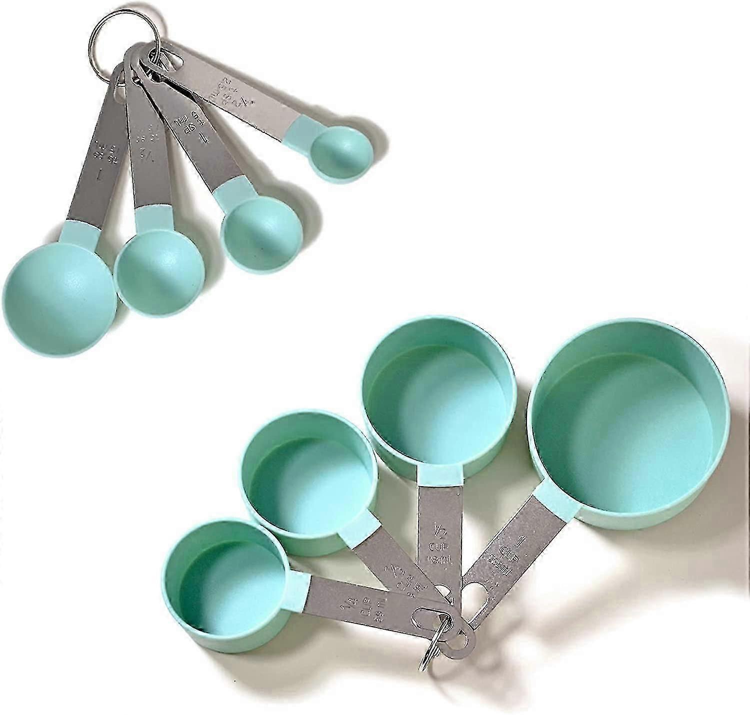 New 8pcs Measuring Cups And Spoons Setnesting Measure Cups With Stainless Steel Handlefor Dry And Liquid Ingredient