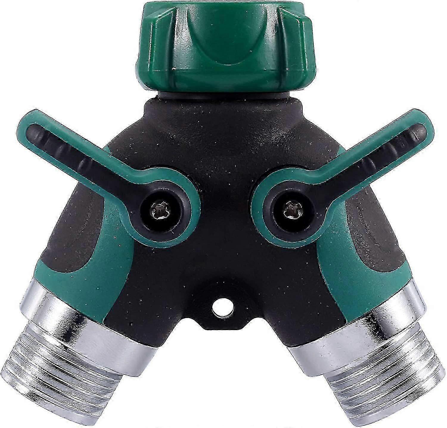 Way Valve Faucet With Shut Off Valve, Double Y Valve Hose Connector Faucet Splitter